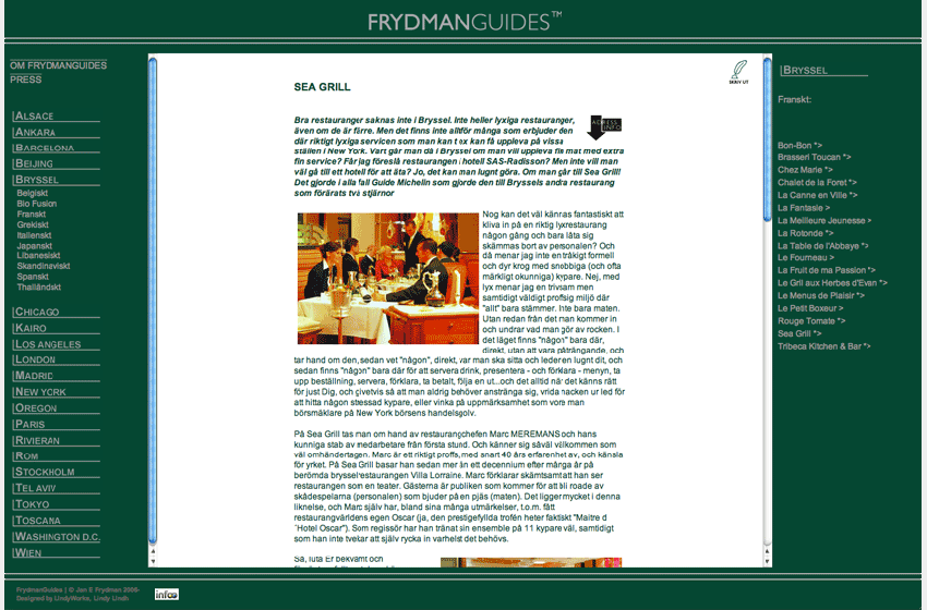 Frydman Guides krogrecensioner - webbdesign, webbmaster